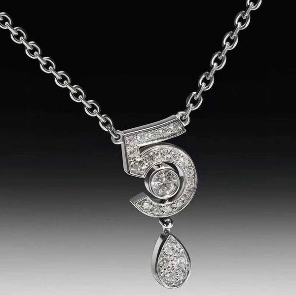 brand pure 925 sterling silver jewelry for women letter 5 diamond water drop pendant cute flower party luxury brand necklace
brand pure 925 sterling silver jewelry for women letter 5 diamond water drop pendant cute flower party luxury brand necklace