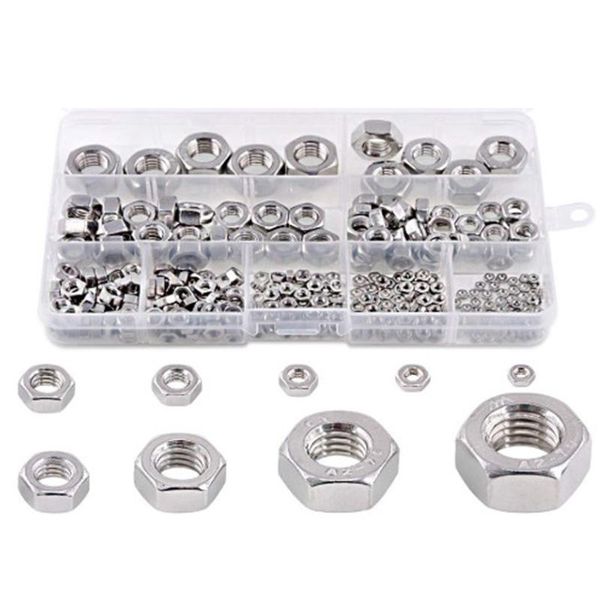 495pcs metric 304 stainless steel 9 sizes hex nuts assorment kit, coarse thread hexagon nut storage boxes & bins
495pcs metric 304 stainless steel 9 sizes hex nuts assorment kit, coarse thread hexagon nut storage boxes & bins