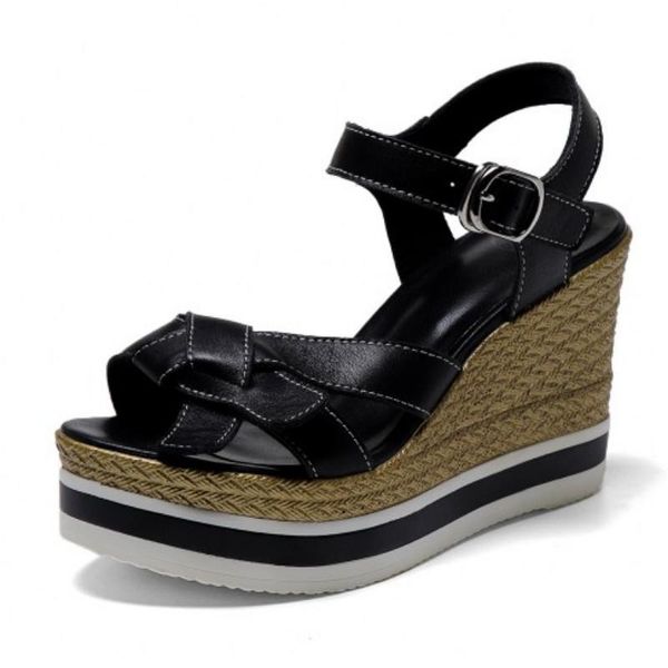 sandals fanyuan ewest summer shoes woman genuine leather ankle-strap open-toes wedges platform slipper, Black
sandals fanyuan ewest summer shoes woman genuine leather ankle-strap open-toes wedges platform slipper, Black