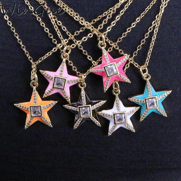 pendant necklaces charm cz pave stars pendants for women colorful enamel necklace collier/collares 2021 minimalism jewelry gift, Silver
pendant necklaces charm cz pave stars pendants for women colorful enamel necklace collier/collares 2021 minimalism jewelry gift, Silver
