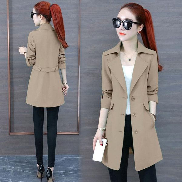 women's trench coats women spring autumn mid-long suit collar single-breasted slim coat ladies fashion casual solid color windbreaker, Tan;black
women's trench coats women spring autumn mid-long suit collar single-breasted slim coat ladies fashion casual solid color windbreaker, Tan;black