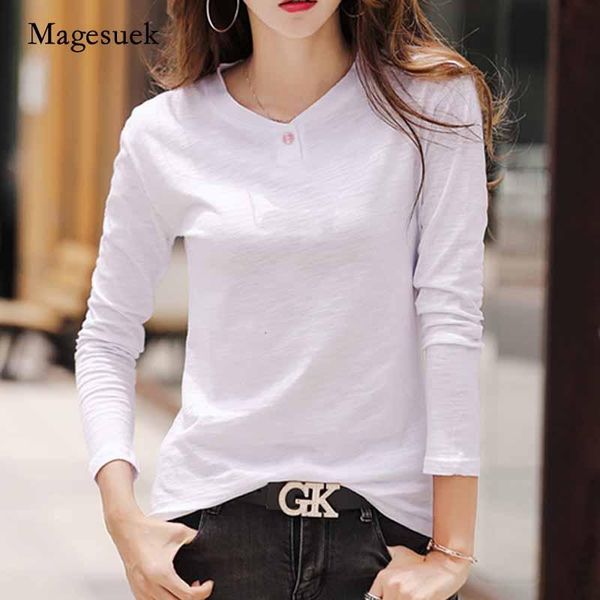 women's t-shirt 2021 autumn cotton long sleeve button shirt loose v-neck korean-style solid bottoming blusas 10802, White
women's t-shirt 2021 autumn cotton long sleeve button shirt loose v-neck korean-style solid bottoming blusas 10802, White