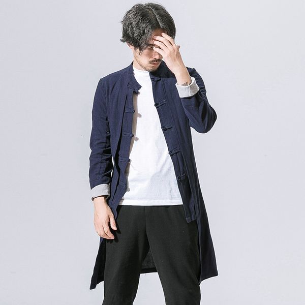men's windbreaker mid long spring and autumn coat cape tang solid collar jacket cardigan, Tan;black
men's windbreaker mid long spring and autumn coat cape tang solid collar jacket cardigan, Tan;black