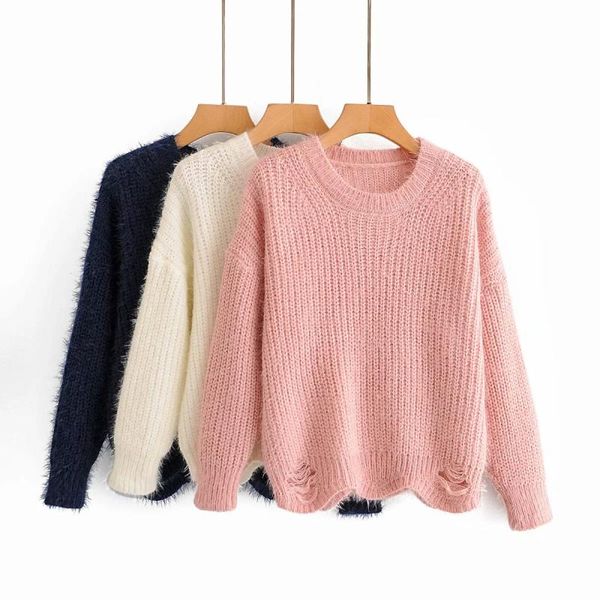 vintage women o neck sweaters 2021 autumn pink casual ladies knitwears fashion female soft knitted shirts loose girls knits women's, White;black
vintage women o neck sweaters 2021 autumn pink casual ladies knitwears fashion female soft knitted shirts loose girls knits women's, White;black