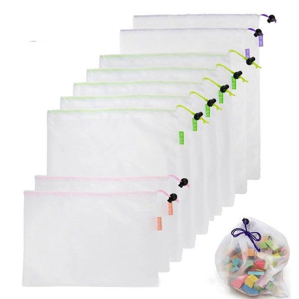 hanging baskets 9pcs reusable mesh bags for fruit and vegetables polyester toy pouch drawstring kitchen produce bag organizer storage
hanging baskets 9pcs reusable mesh bags for fruit and vegetables polyester toy pouch drawstring kitchen produce bag organizer storage