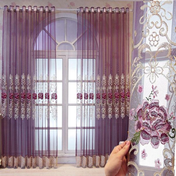 european high-grade purple peony embroidery sheer curtain elegant water-soluble lace tulle for living room#4 & drapes
european high-grade purple peony embroidery sheer curtain elegant water-soluble lace tulle for living room#4 & drapes