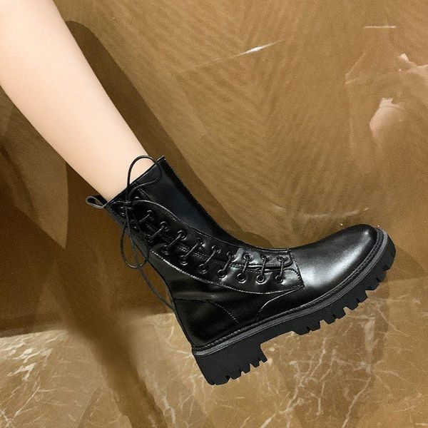boots 2021 autumn winter ankle fashion round toe women lace up platform woman botas mujer motorcycle pu, Black
boots 2021 autumn winter ankle fashion round toe women lace up platform woman botas mujer motorcycle pu, Black