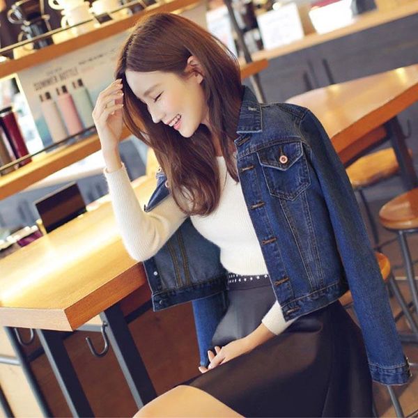 women's jackets demin women coat female autumn fashion brand casual solid cardigans slim fit jeans clothing vintage outwear, Black;brown
women's jackets demin women coat female autumn fashion brand casual solid cardigans slim fit jeans clothing vintage outwear, Black;brown