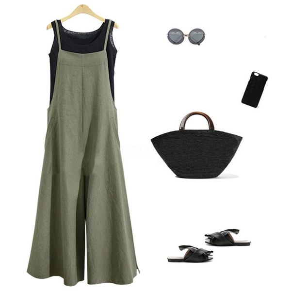 women's jumpsuits & rompers ol loose wide leg casual women summer black cotton sling ladies clothing 2021 plus size 5xl clothes, Black;white
women's jumpsuits & rompers ol loose wide leg casual women summer black cotton sling ladies clothing 2021 plus size 5xl clothes, Black;white