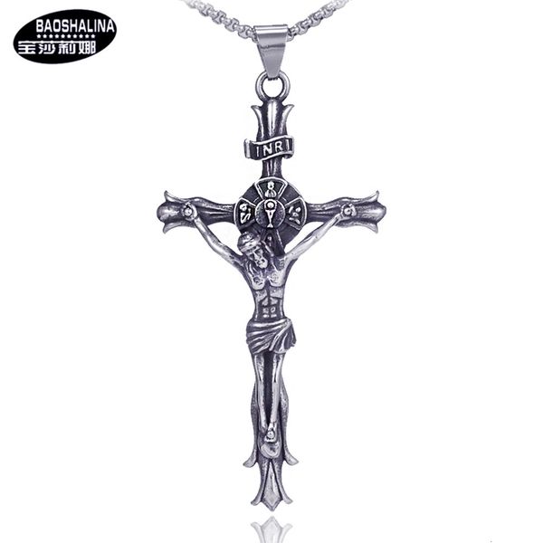 jesus necklace star hip hop ancient titanium steel trendy men's stainless cross pendant, Silver
jesus necklace star hip hop ancient titanium steel trendy men's stainless cross pendant, Silver