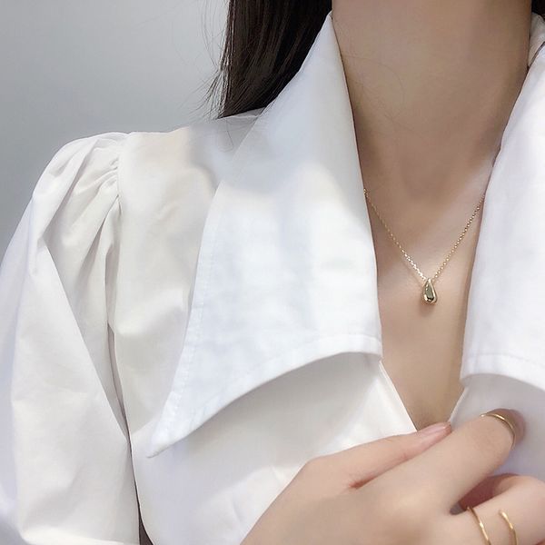 ti-tanium steel necklace water drop pendant south korea fashion versatile trend net red new ins personalized collar chain, Silver
ti-tanium steel necklace water drop pendant south korea fashion versatile trend net red new ins personalized collar chain, Silver