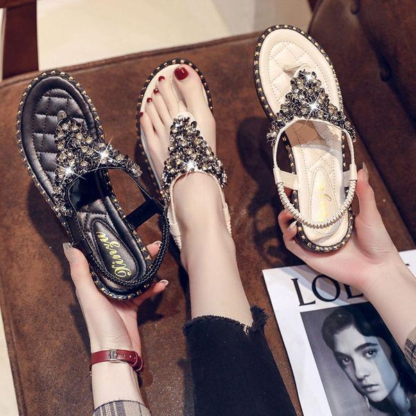 sandals shoes woman plus size 35-43 flat flip-flop rhinestone one-piece buckle beach non-slip fashion sexy, Black
sandals shoes woman plus size 35-43 flat flip-flop rhinestone one-piece buckle beach non-slip fashion sexy, Black