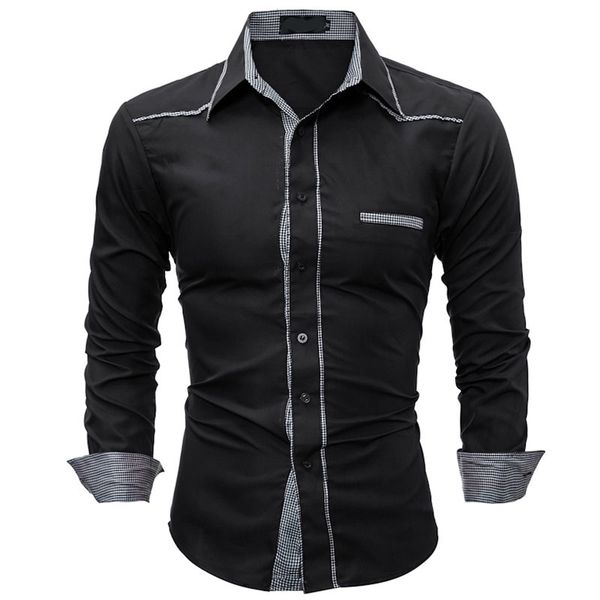 men's casual shirts fashion spring autumn splicing grid ee slim fit business gentleman camisa social masculina men clothes m2w4, White;black
men's casual shirts fashion spring autumn splicing grid ee slim fit business gentleman camisa social masculina men clothes m2w4, White;black