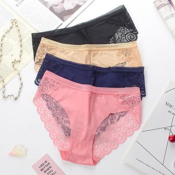 underwear women's lace briefs breathable soft lingerie transparent hollow out big size female panties, Black;pink
underwear women's lace briefs breathable soft lingerie transparent hollow out big size female panties, Black;pink