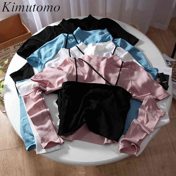kimutomo female suit korean removable long-sleeved t-shirt and solid chic sling two-piece set women's summer fashion 210521, White
kimutomo female suit korean removable long-sleeved t-shirt and solid chic sling two-piece set women's summer fashion 210521, White