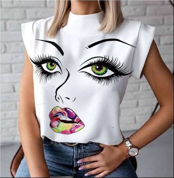 women shirt elegant lips print blouse shirts summer casual stand neck pullovers ladies fashion cute eye short sleeve, White
women shirt elegant lips print blouse shirts summer casual stand neck pullovers ladies fashion cute eye short sleeve, White