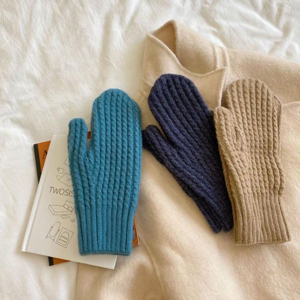 five fingers gloves fashion cute women knit mittens winter femalethickening plush warm full finger outdoor, Blue;gray
five fingers gloves fashion cute women knit mittens winter femalethickening plush warm full finger outdoor, Blue;gray