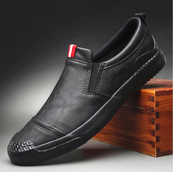 new men casual shoes leather spring autumn designer fashion slip-on loafers man leisure flat shoes, Black
new men casual shoes leather spring autumn designer fashion slip-on loafers man leisure flat shoes, Black