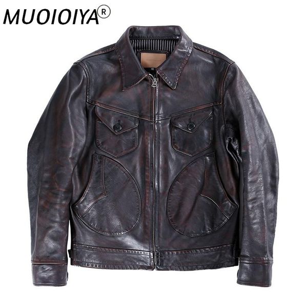 men's leather & faux .original tea core horsehide coat,men luxury vintage brown jacket.quality rider slim clothes, Black
men's leather & faux .original tea core horsehide coat,men luxury vintage brown jacket.quality rider slim clothes, Black