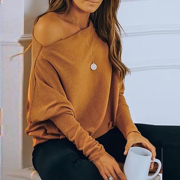 women's sweaters women elegant solid skew collar blouse shirts ladies off shoulder pullover 2021autumn casual loose female shirt, White;black
women's sweaters women elegant solid skew collar blouse shirts ladies off shoulder pullover 2021autumn casual loose female shirt, White;black