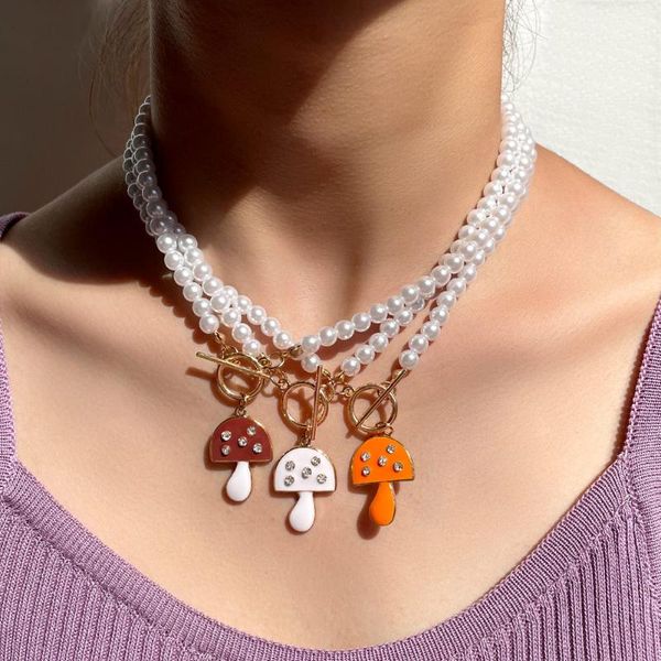 chains flatfoosie colorful enamel mushroom pearl chain necklace for women girls fashion metal ot buckle choker party jewelry, Silver
chains flatfoosie colorful enamel mushroom pearl chain necklace for women girls fashion metal ot buckle choker party jewelry, Silver