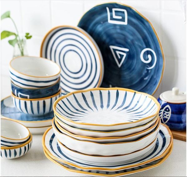 dishes & plates dinnerware sets modern japanese tableware set ceramic plate instant noodle bowl household l1 
dishes & plates dinnerware sets modern japanese tableware set ceramic plate instant noodle bowl household l1