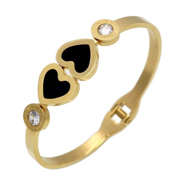 bangle pulseira classic gold color bracelets & bangles wholesale fine jewelry double peach love heart bracelet female, Black
bangle pulseira classic gold color bracelets & bangles wholesale fine jewelry double peach love heart bracelet female, Black
