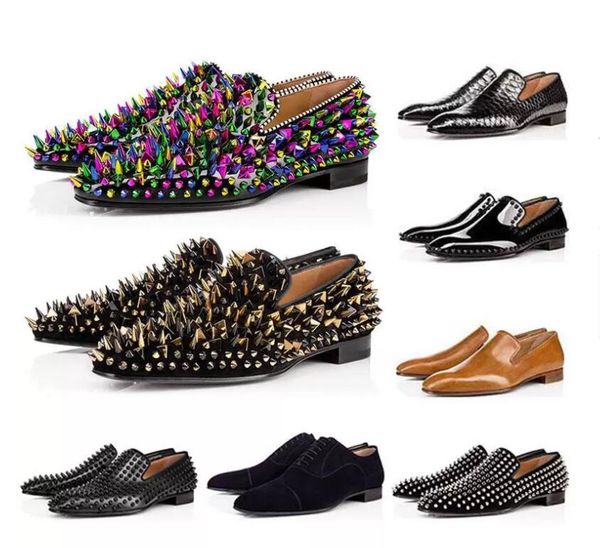 2021 designer dress shoes new mens loafers red bottoms black brown suede patent leather rivets glitter fashion loafer wedding business boots
2021 designer dress shoes new mens loafers red bottoms black brown suede patent leather rivets glitter fashion loafer wedding business boots