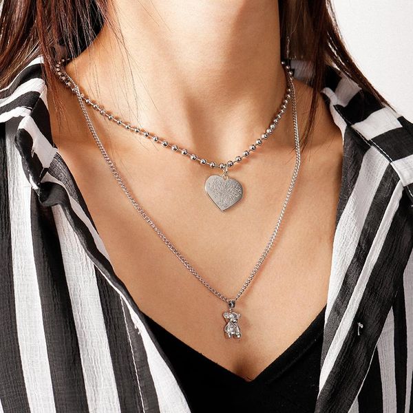 pendant necklaces gold silver color metal heart tree mini bears for women double layer beads chain necklace trendy daily jewelry
pendant necklaces gold silver color metal heart tree mini bears for women double layer beads chain necklace trendy daily jewelry