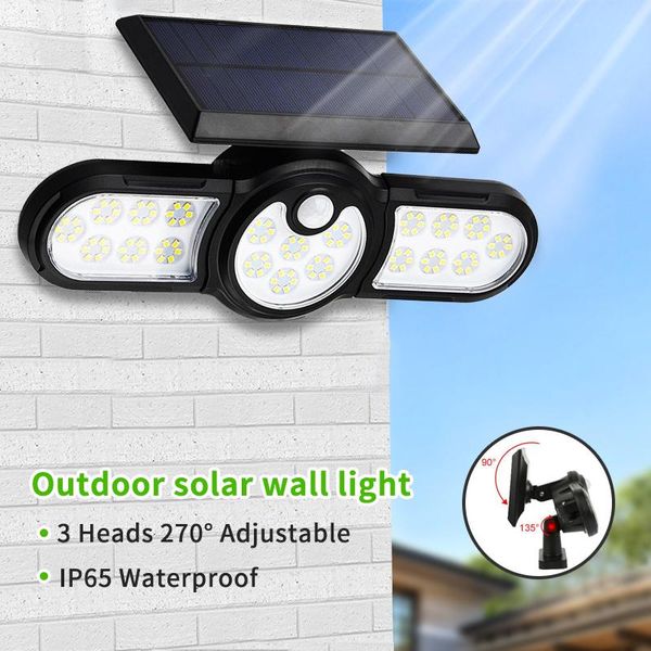 solar wall lamps 15w led three-head rotatable outdoor waterproof interior light human body induction garden
solar wall lamps 15w led three-head rotatable outdoor waterproof interior light human body induction garden