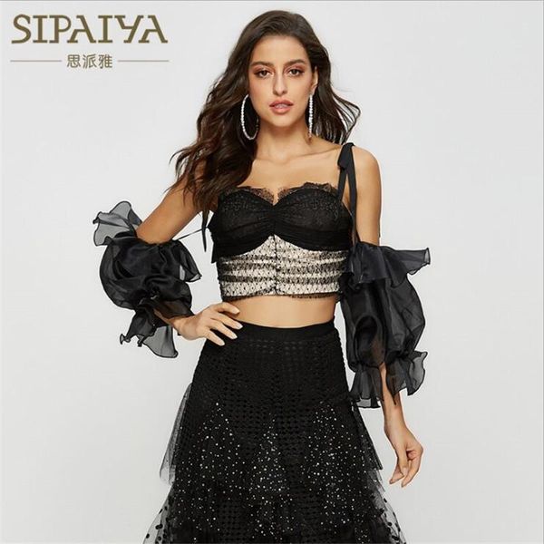women's blouses & shirts sipaiya special design short street wear puff sleeve lace organza patchwork slash neck lady blouse, White
women's blouses & shirts sipaiya special design short street wear puff sleeve lace organza patchwork slash neck lady blouse, White