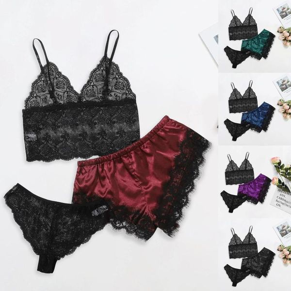women's sleepwear lace lingerie silk underwear pajamas satin autumn women short sleeve nightgown for female, Black;red
women's sleepwear lace lingerie silk underwear pajamas satin autumn women short sleeve nightgown for female, Black;red