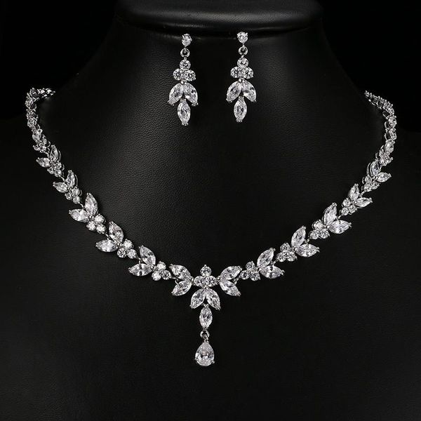 earrings & necklace emmaya exquisite jewelry sets for women wedding party accessories cubic zircon stud gift, Silver
earrings & necklace emmaya exquisite jewelry sets for women wedding party accessories cubic zircon stud gift, Silver