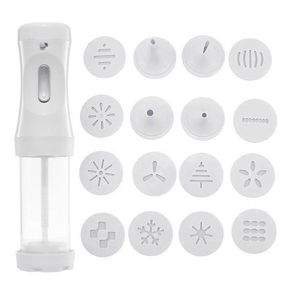 baking moulds electric cookie plastic decorating gun multi-function pressure spray with12 discs and 4 flower mouth decoration tools
baking moulds electric cookie plastic decorating gun multi-function pressure spray with12 discs and 4 flower mouth decoration tools