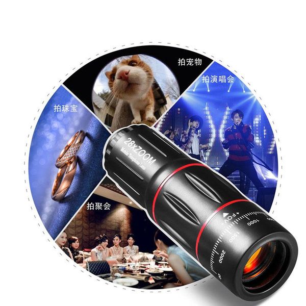 telescope & binoculars portable 28x super telepo lens with bak4 prism, suitable for beach travel, outdoor activities and sports
telescope & binoculars portable 28x super telepo lens with bak4 prism, suitable for beach travel, outdoor activities and sports