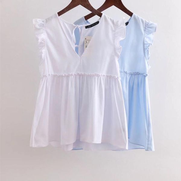 summer women's shirt loose thin wild v-neck sleeveless overlay decorative butterfly sleeve 210507, White
summer women's shirt loose thin wild v-neck sleeveless overlay decorative butterfly sleeve 210507, White