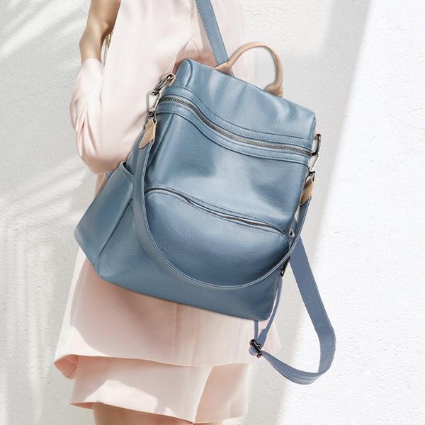 backpack genuine leather luxury style women shoulder bags women's bag large capacity casual solid color 2021 blue black brown
backpack genuine leather luxury style women shoulder bags women's bag large capacity casual solid color 2021 blue black brown