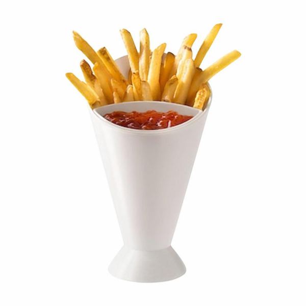 4pcs plastic cup self stand 2 in 1 french fry cone dipping potato tool tableware fries chip holder bowls
4pcs plastic cup self stand 2 in 1 french fry cone dipping potato tool tableware fries chip holder bowls