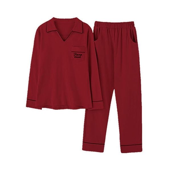 autumn 100% cotton pajamas set for women 2pcs pyjamas suit cotton sleepwear female lounge home clothes set 211112, Black;red
autumn 100% cotton pajamas set for women 2pcs pyjamas suit cotton sleepwear female lounge home clothes set 211112, Black;red