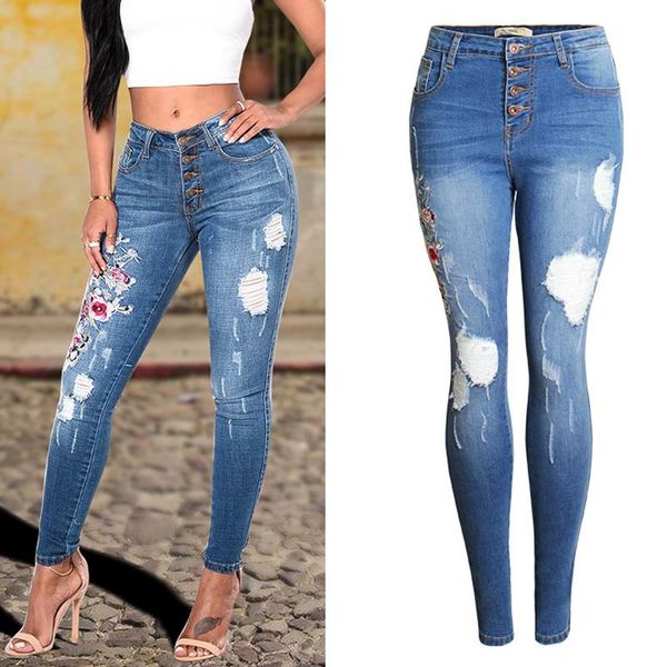 women's jeans fashion ripped casual high waist mom women denim pants boyfriend for vintage destroyed pencil, Blue
women's jeans fashion ripped casual high waist mom women denim pants boyfriend for vintage destroyed pencil, Blue