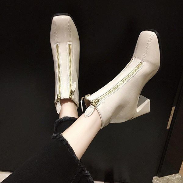 boots 2021 spring autumn casual high heel shoes round toe chunky platform pumps black leather front zip
boots 2021 spring autumn casual high heel shoes round toe chunky platform pumps black leather front zip