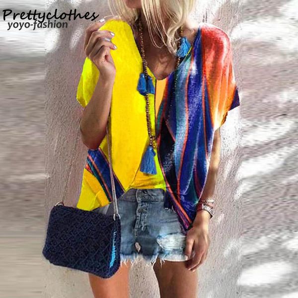 round neck color matching printed loose casual women summer short sleeve t-shirt pullover female shirt size s-5xl women's, White
round neck color matching printed loose casual women summer short sleeve t-shirt pullover female shirt size s-5xl women's, White