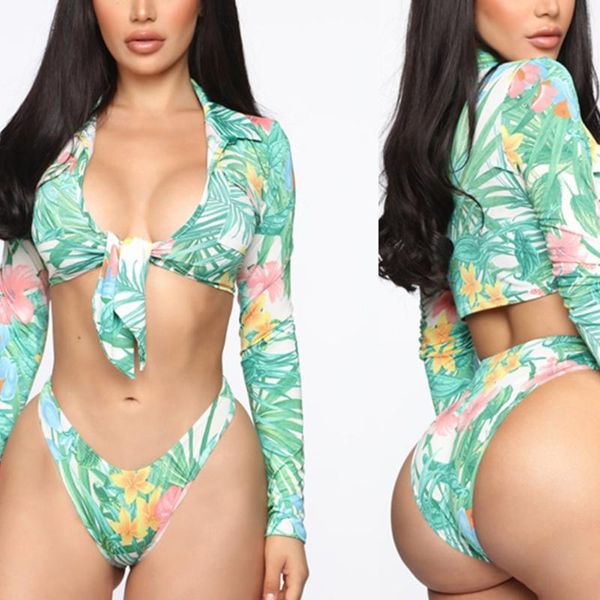 one-piece suits women floral leaves print 2pcs bikini set long sleeve tie knot front swimsuit
one-piece suits women floral leaves print 2pcs bikini set long sleeve tie knot front swimsuit