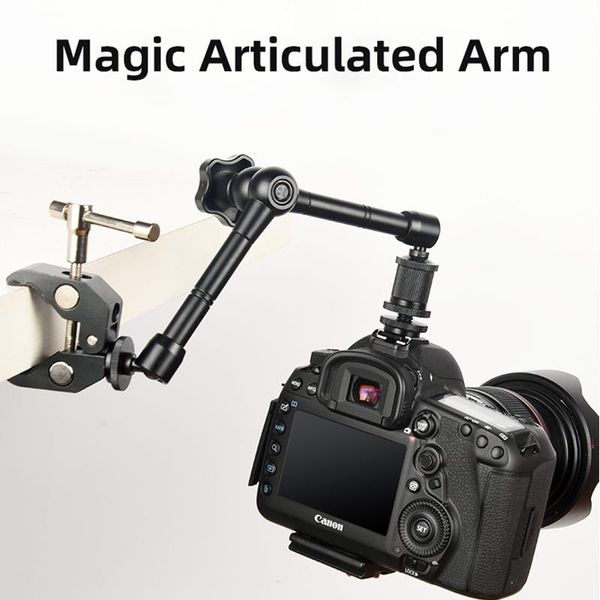 adjustable articulating frction magic arm with clamp mount compatible dslr camera rig, lcd monitor, led lights lighting & studio accessories
adjustable articulating frction magic arm with clamp mount compatible dslr camera rig, lcd monitor, led lights lighting & studio accessories
