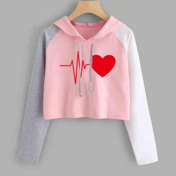 women's hoodies & sweatshirts hoodie ladies short elegant sweet heartbeat printed sweatshirt korean version loose all-match long sleeve, Black
women's hoodies & sweatshirts hoodie ladies short elegant sweet heartbeat printed sweatshirt korean version loose all-match long sleeve, Black