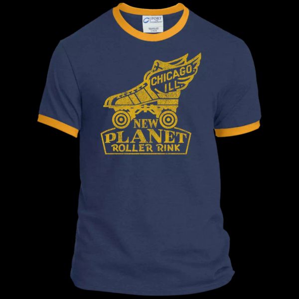 roller skate retro derby - pc54r port & co. ringer t-shirt, White;black 
roller skate retro derby - pc54r port & co. ringer t-shirt, White;black