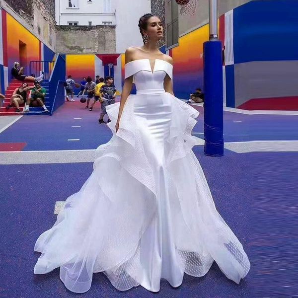 other wedding dresses off the shoulder mermaid with detachable train satin bridal gowns white dress vestido de noiva hdy001
other wedding dresses off the shoulder mermaid with detachable train satin bridal gowns white dress vestido de noiva hdy001