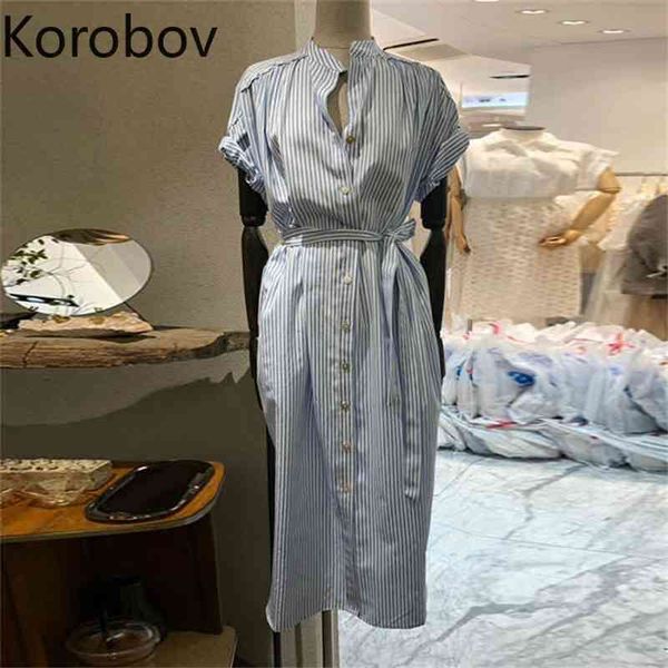 korobov korean stand collar short sleeve striped dress elegant chic lacing single breasted dresses high waist robe femme 2a639 210430, Black;gray
korobov korean stand collar short sleeve striped dress elegant chic lacing single breasted dresses high waist robe femme 2a639 210430, Black;gray