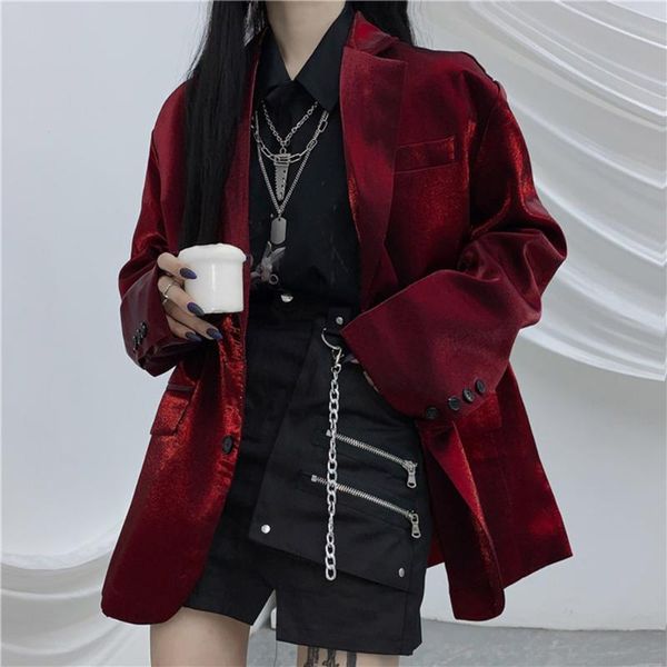 women burgundy oversied jacekt coats 2021 ins fashion loose casual outwear streetwear chic female jackets plus size korea japan women's, Black;brown
women burgundy oversied jacekt coats 2021 ins fashion loose casual outwear streetwear chic female jackets plus size korea japan women's, Black;brown