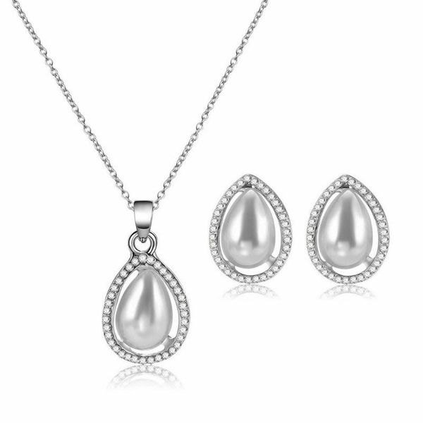 earrings & necklace gu62 women water drop zircon pearl african jewelry set wedding earring bridal sets, Silver
earrings & necklace gu62 women water drop zircon pearl african jewelry set wedding earring bridal sets, Silver
